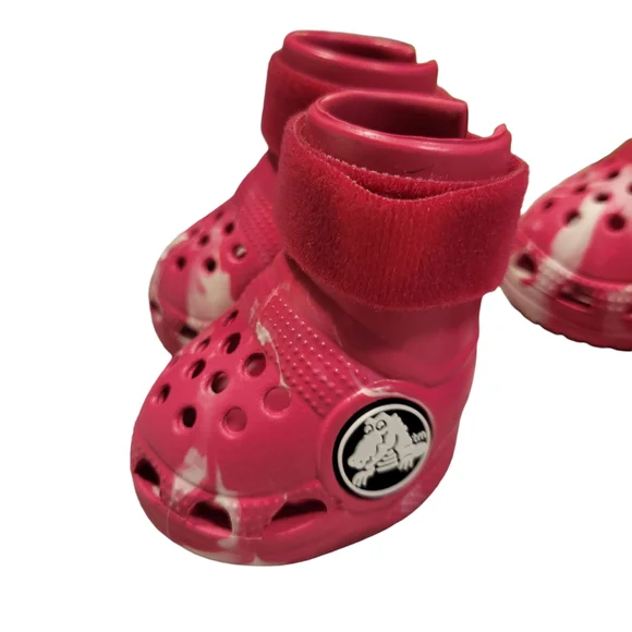 NWT | Crocs X Bark | Crocs For Dogs | Size M | Marbled Pink And White - Picture 6 of 12